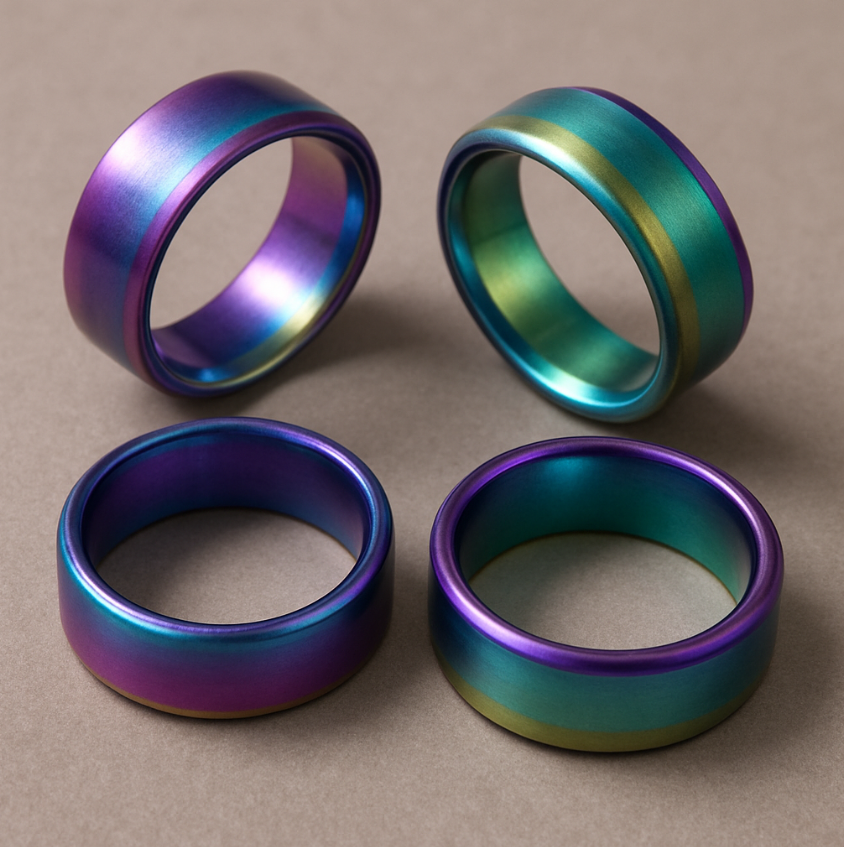 Anodized Titanium Ring Collection