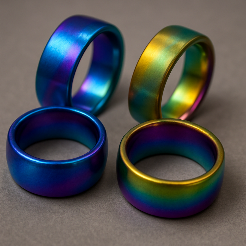 Vibrant Anodised Titanium Rings
