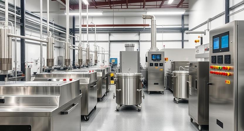 Modern titanium anodizing facility showing anodizing lines, electrolytic baths, and quality control equipment for producing consistent anodized titanium solutions