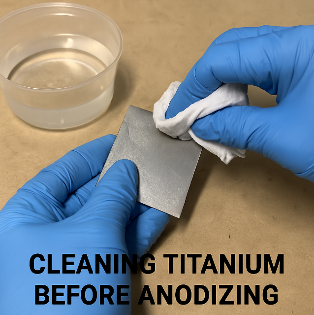 Cleaning titanium before anodizing
