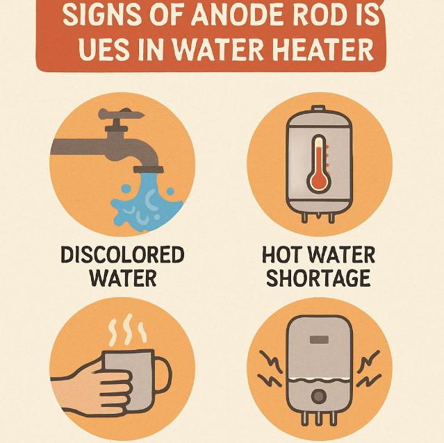 Signs of anode rod issues in water heater