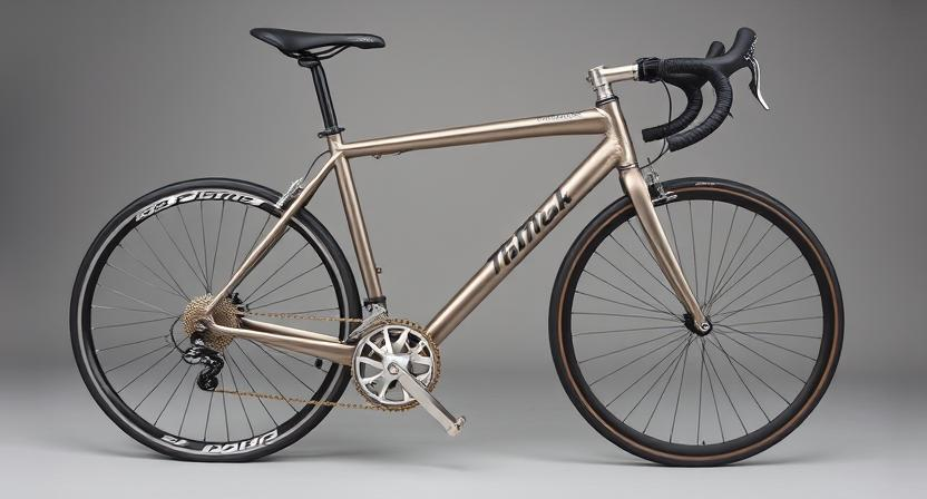 Sports equipment like a titanium bicycle frame, golf club, or tennis racket.