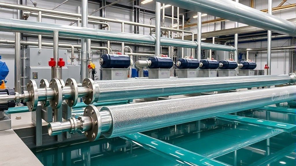 Industrial water treatment plant utilizing titanium anodes for efficient purification processes and clean water output