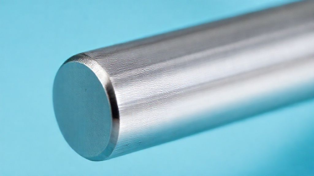 A close-up view of a smooth, polished titanium Grade 2 bar, reflecting light gently, emphasizing its pure composition and excellent formability, with a subtle blue hue in the background.
