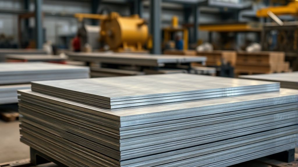 Stack of titanium plates in an industrial setting