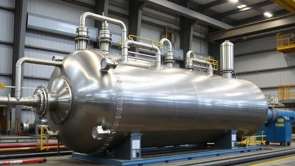 Large titanium vessel in a chemical processing plant