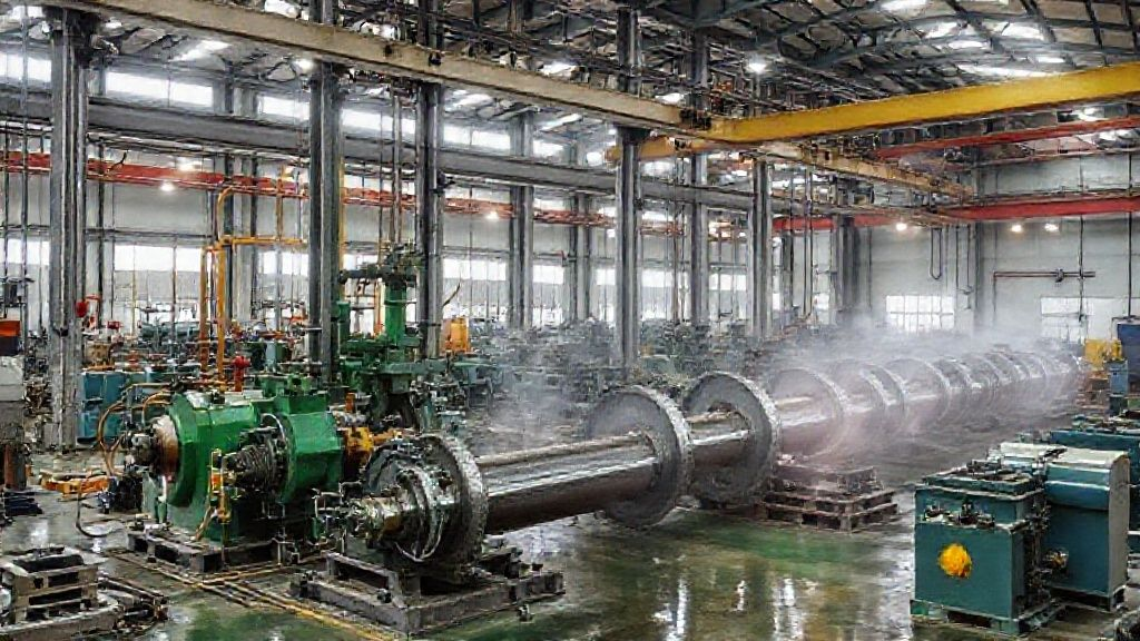 Industrial facility showing anode manufacturing process