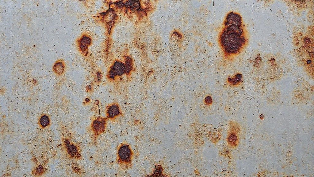 Corrosion forming on a metal surface Corrosion forming on a metal surface