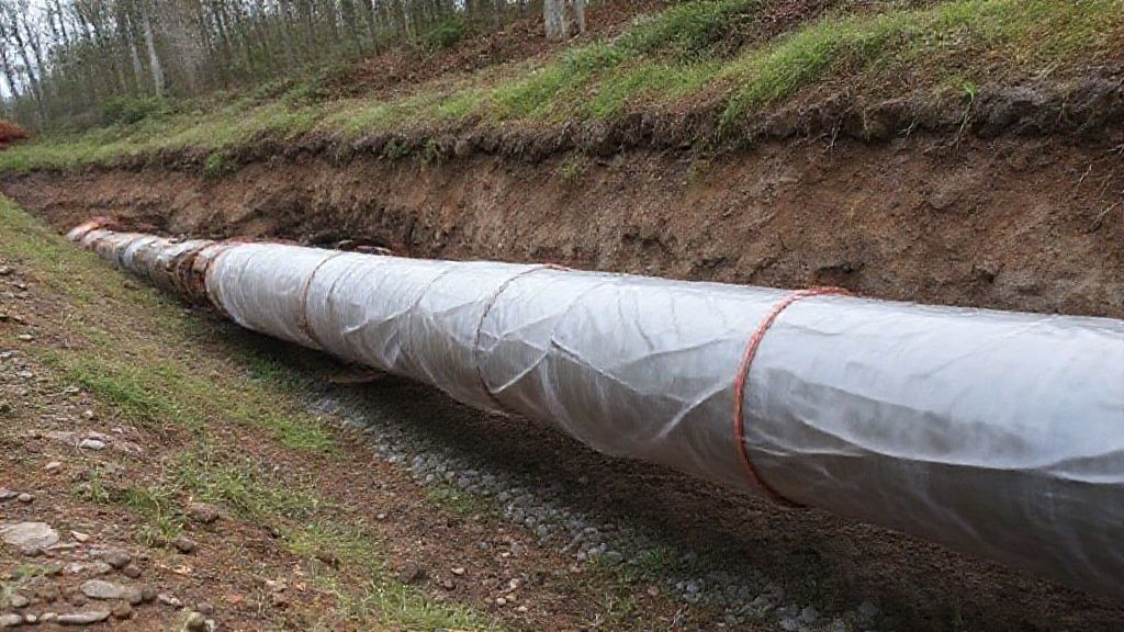 Underground pipeline with sacrificial anodes for corrosion protection Underground pipeline with sacrificial anodes for corrosion protection