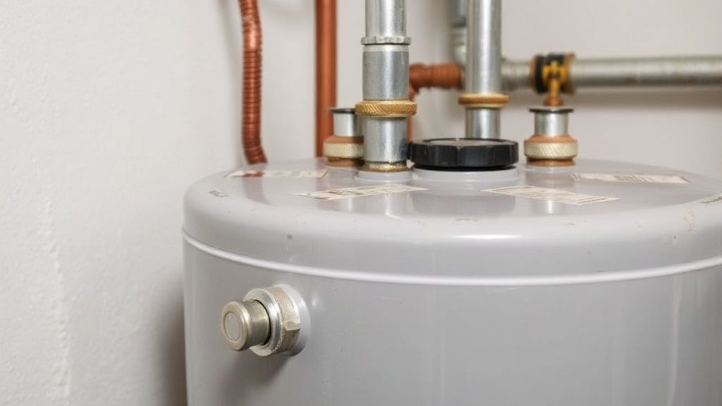 Water heater anode rod inspection