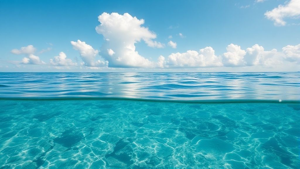 Clean ocean environment with marine life