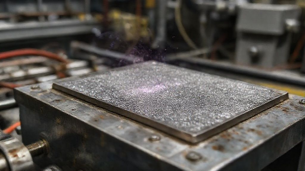 Iridium oxide titanium anode in an industrial electrochemical cell