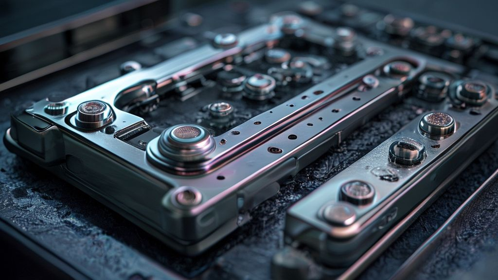 Close-up of a titanium anode with a mixed metal oxide (MMO) coating