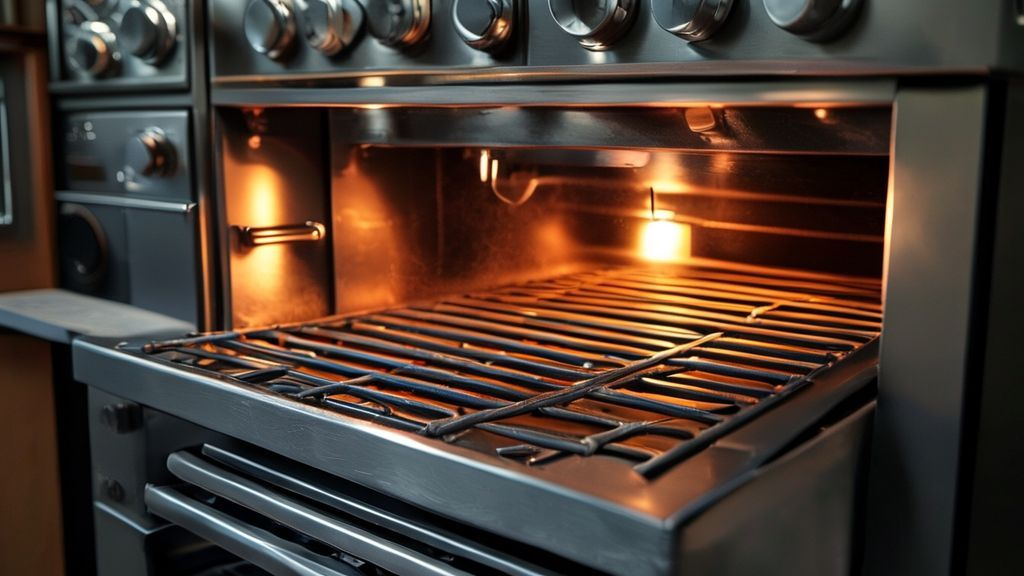 Titanium parts being heat anodized in an oven