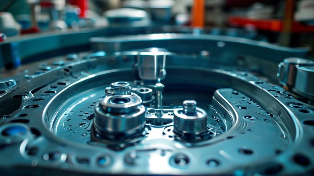 Engineers performing quality control checks on anodized titanium parts