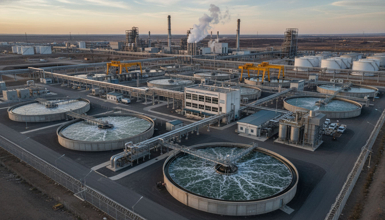 Industrial wastewater treatment plant for chemical waste