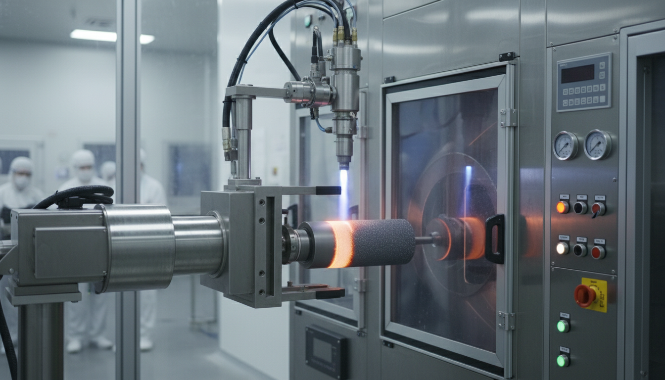 Specialized equipment applying MMO coating to a titanium anode