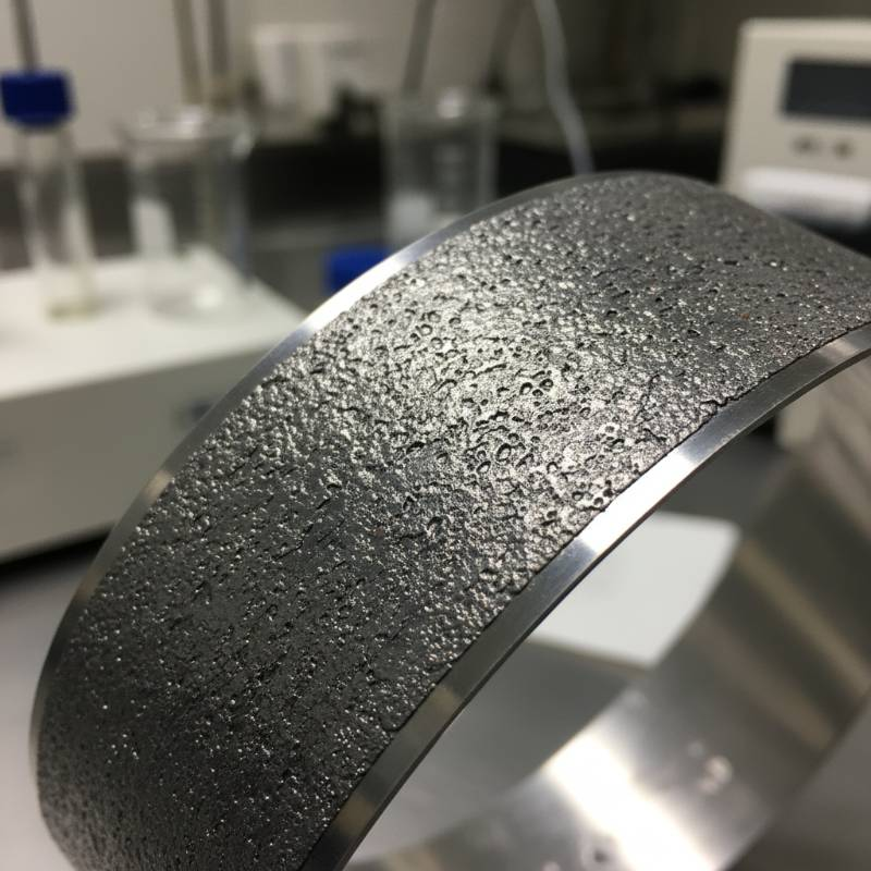 MMO coated titanium ribbon anode close-up