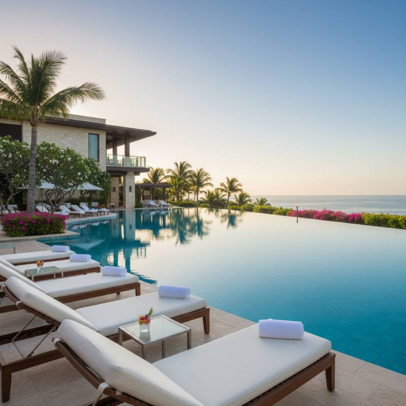 Clean luxury resort pool