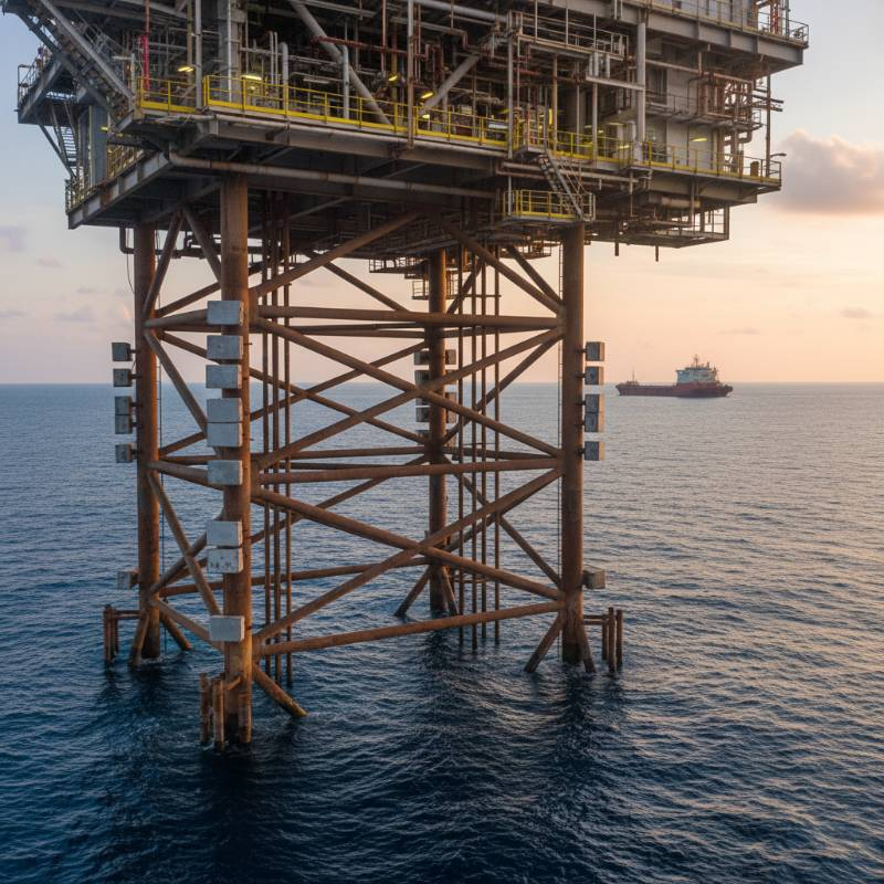 Offshore platform with anodes