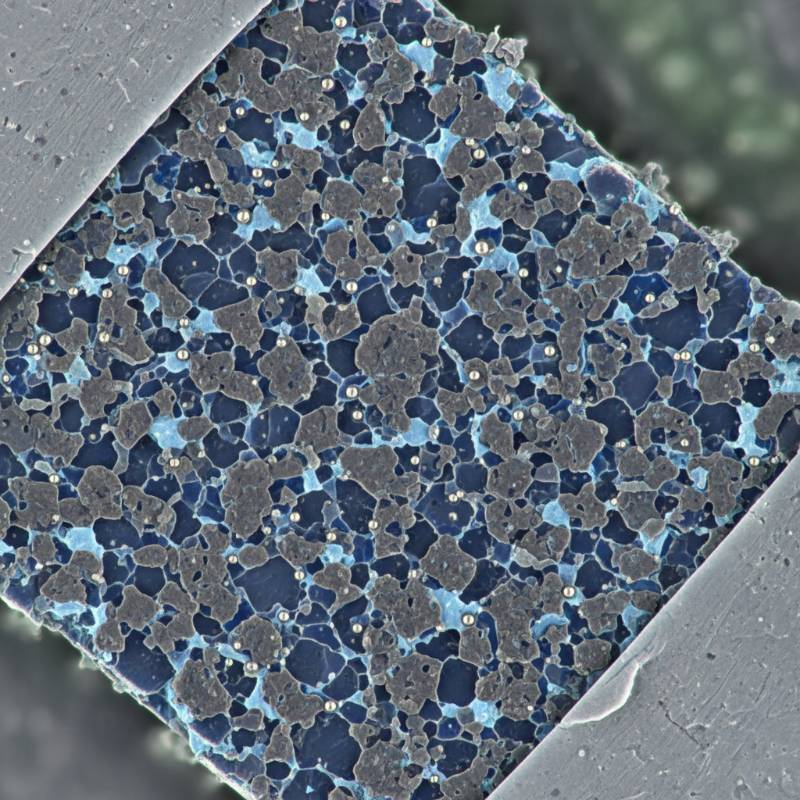 Microscopic view anode coating