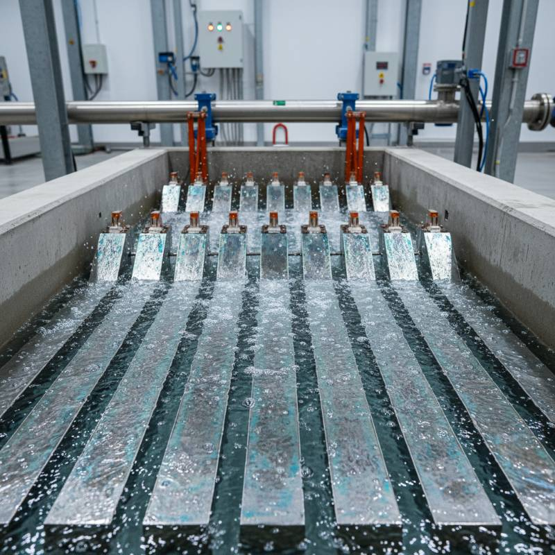 Titanium anodes in wastewater treatment plant