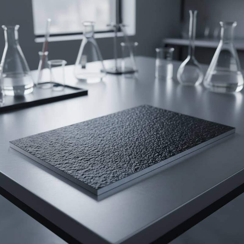 Industrial MMO coated titanium plate anode with a dark grey or black textured oxide finish