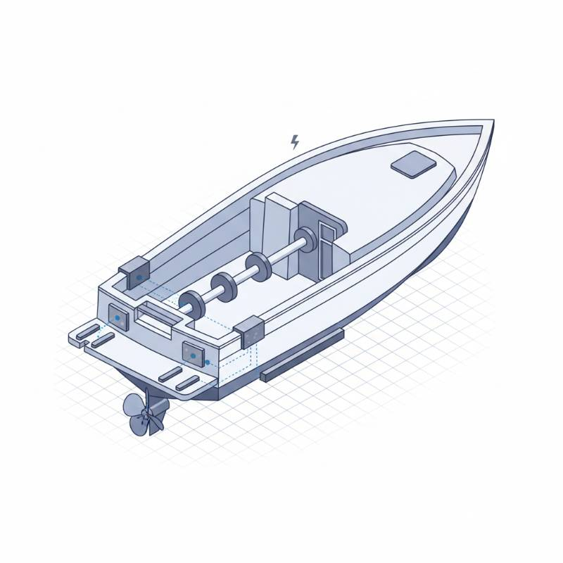 technical diagram of boat anode placement