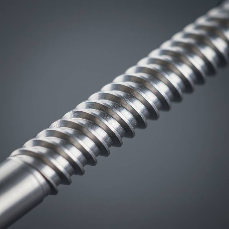 Titanium threaded rod close-up Titanium threaded rod close-up