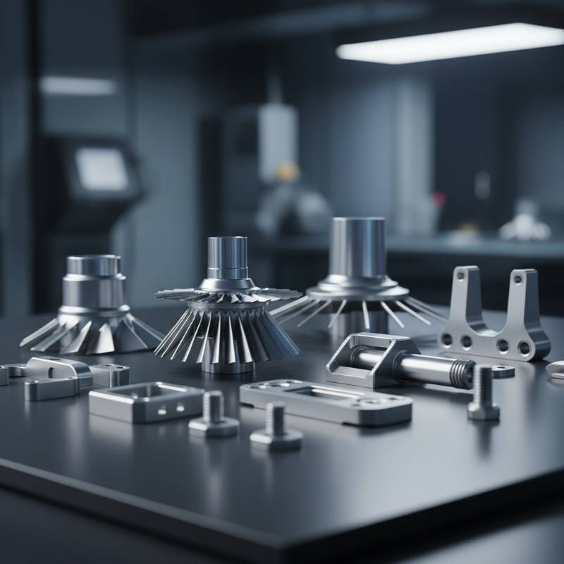 Close up of high-precision titanium aerospace components