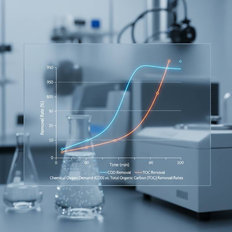 Graph showing COD vs TOC removal rates
