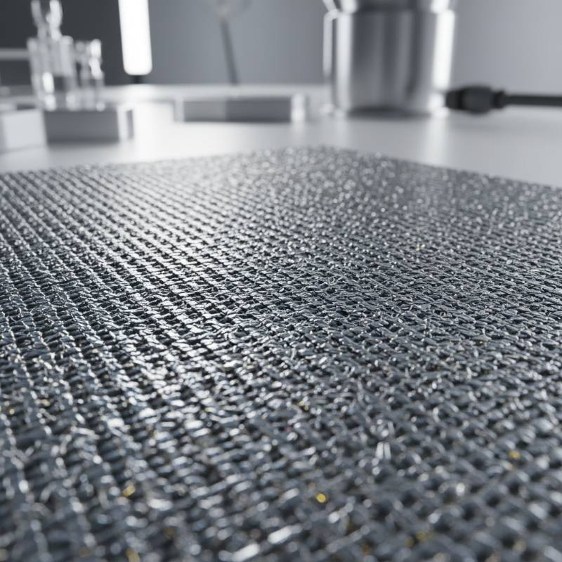 Close up of a clean, high-quality platinized titanium anode surface