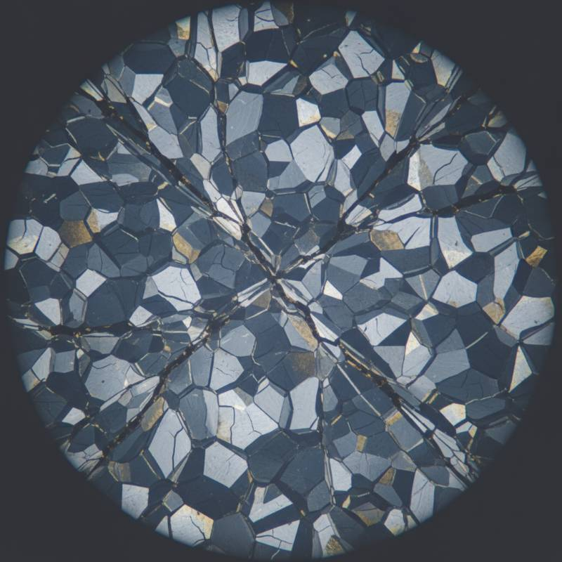 Microscopic view of titanium alloy grain structure showing stress lines Microscopic view of titanium alloy grain structure showing stress lines