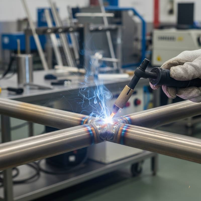 TIG welding process on titanium tube