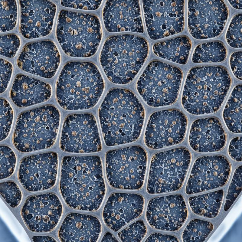 Microscopic view of textured titanium surface for heat transfer