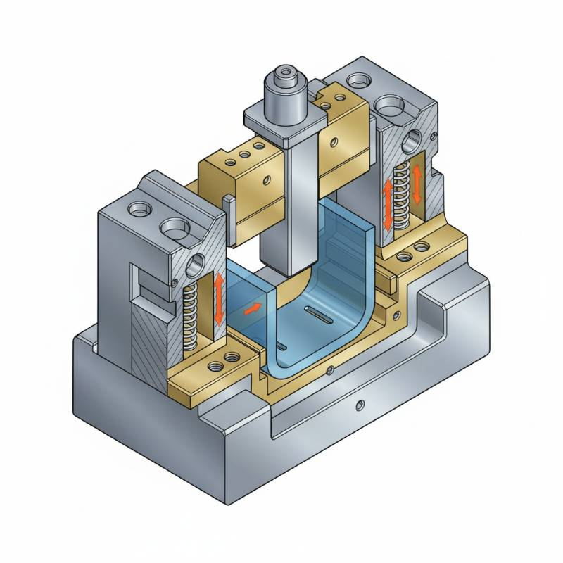 Engineering diagram of overbending stamping die
