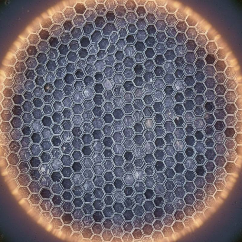 Microscopic view of titanium sensor substrate