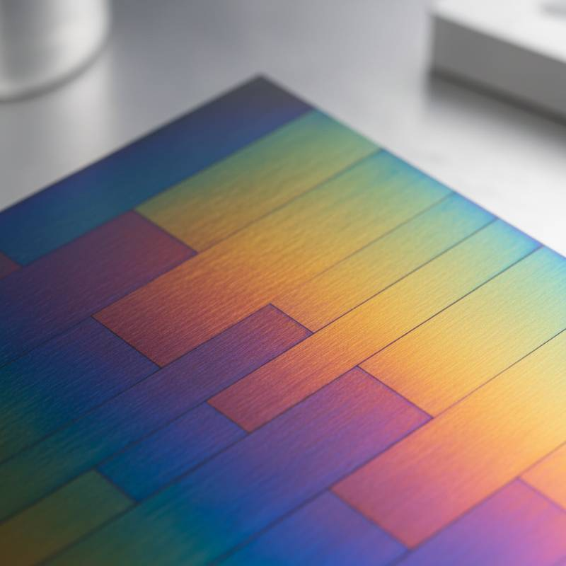 Close up of anodized titanium colors Close up of anodized titanium colors