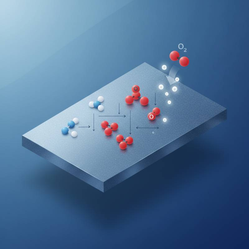 echnical diagram of oxygen evolution reaction on titanium electrode