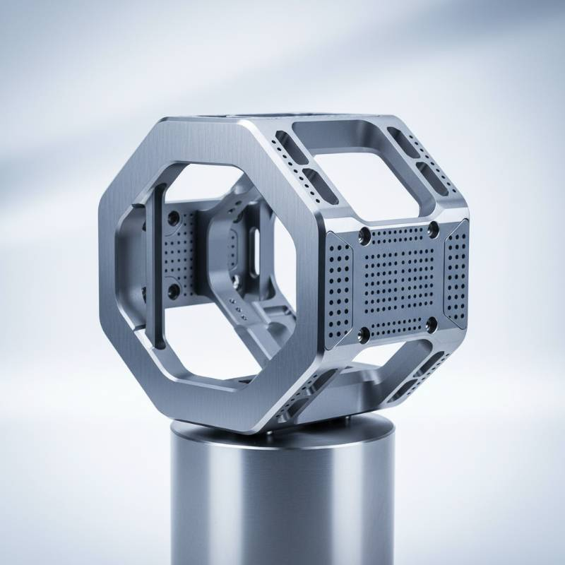 Satellite titanium component with matte gray finish