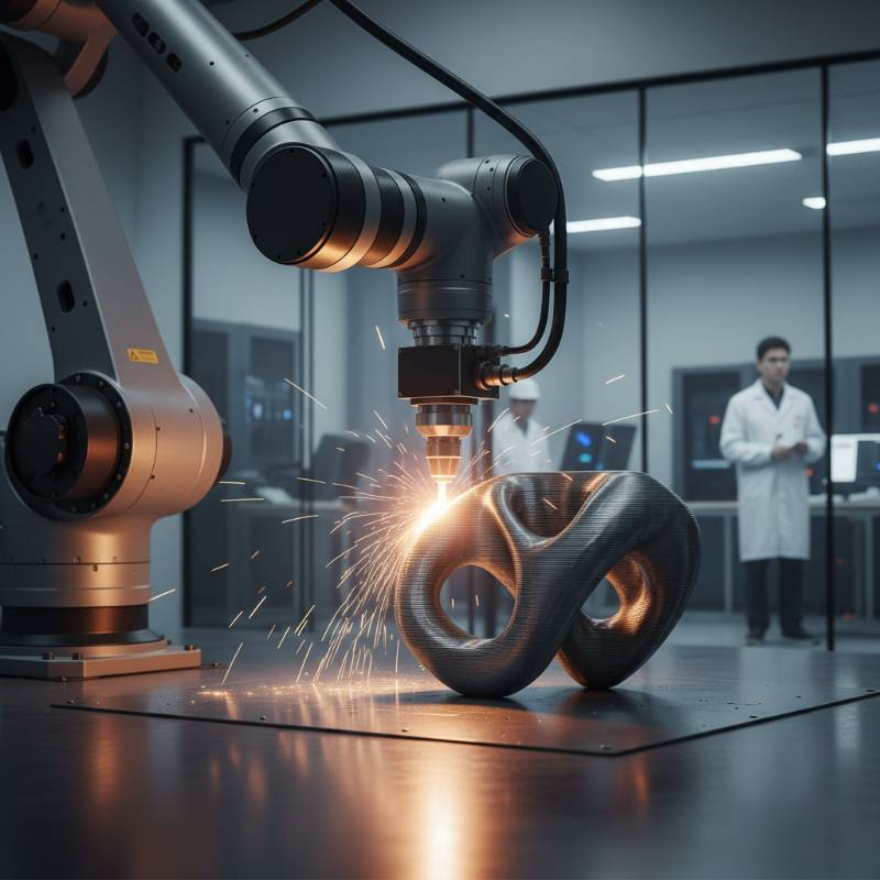 Robot arm printing titanium with WAAM