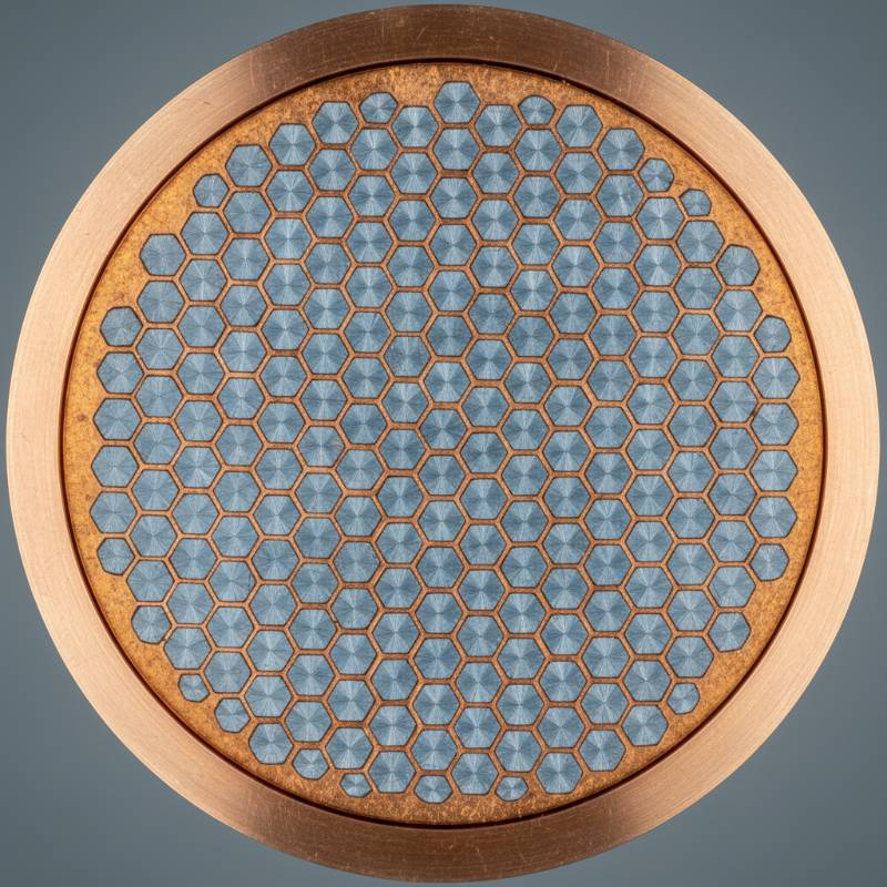 Microscopic view of NbTi filaments embedded in copper