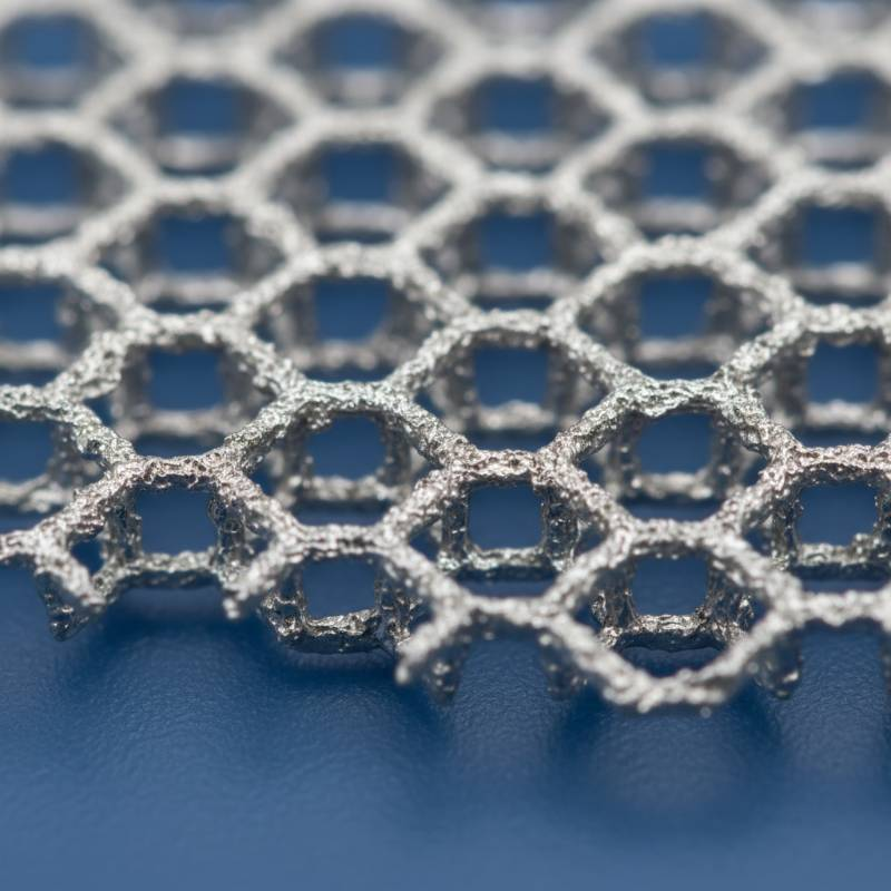 Platinized titanium mesh for PEM electrolysis close up texture