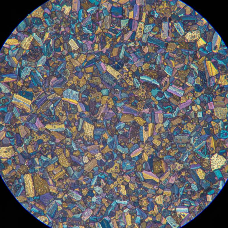 Microscopic view of titanium alloy grain structure