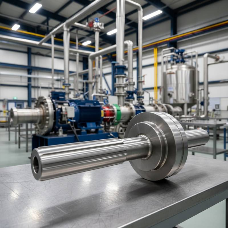 Titanium pump shaft for a large scale chemical plant