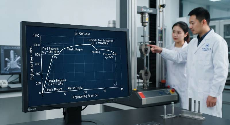 Stress-Strain Curve Graph for Ti-6Al-4V
