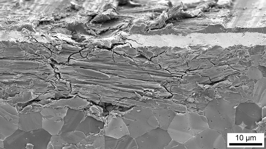 SEM Microstructure of titanium after CNC machining