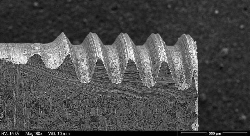 SEM Microstructure Rolled Threads