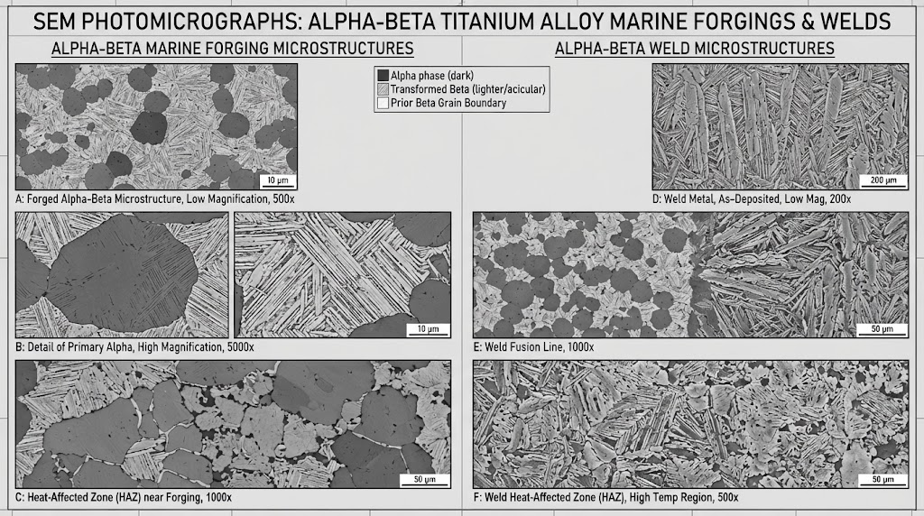 Microstructure SEM Photomicrographs of Alpha-Beta Marine Forgings and Welds Microstructure SEM Photomicrographs of Alpha-Beta Marine Forgings and Welds