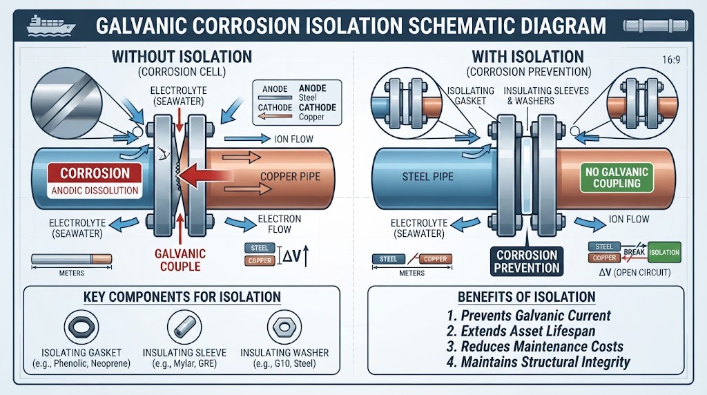 Galvanic Corrosion Isolation Schematic Diagram Galvanic Corrosion Isolation Schematic Diagram